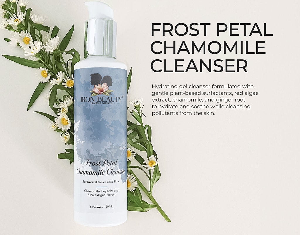 Chamomile cleanser for sensitive skin with natural extracts.