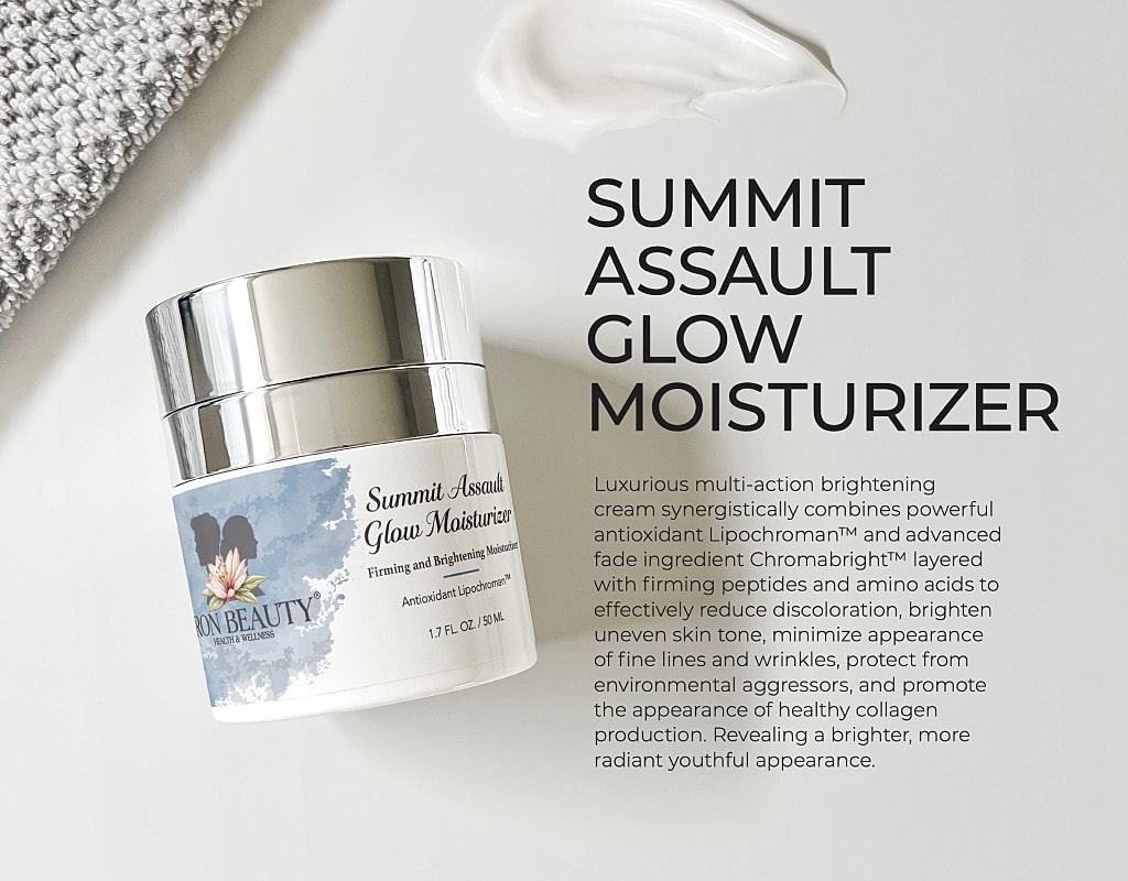 Summit Assault Glow Moisturizer cream packaging image.