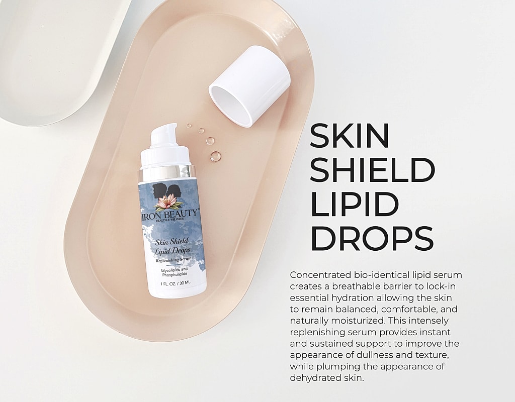 Skin Shield Lipid Drops serum on neutral background