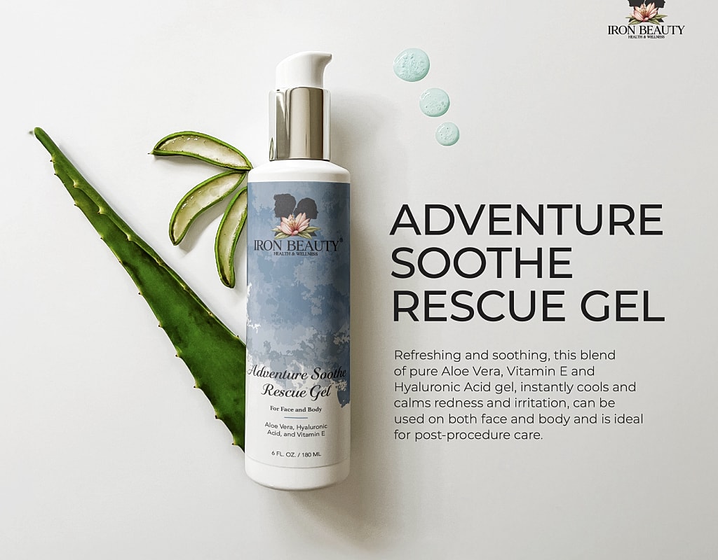 Aloe vera rescue gel for soothing skin irritation.