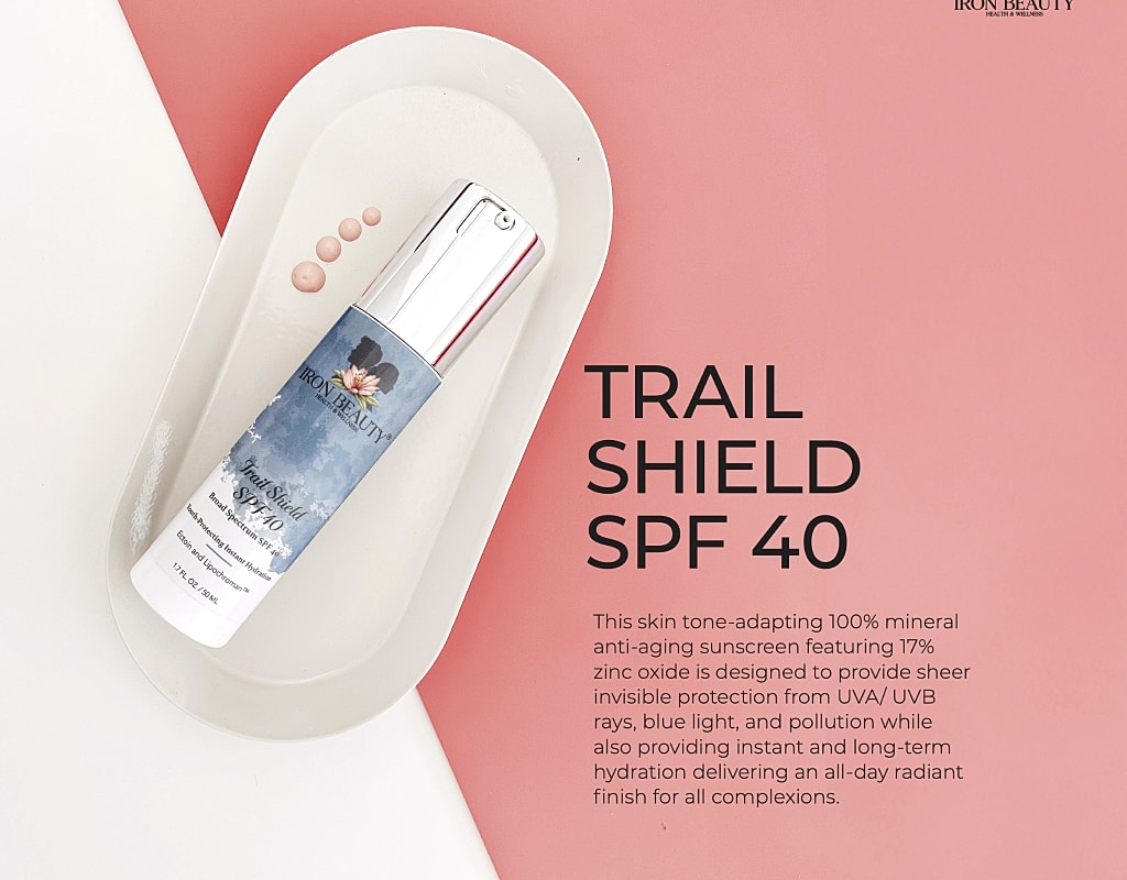 Trail Shield SPF 40 sunscreen on a plate.