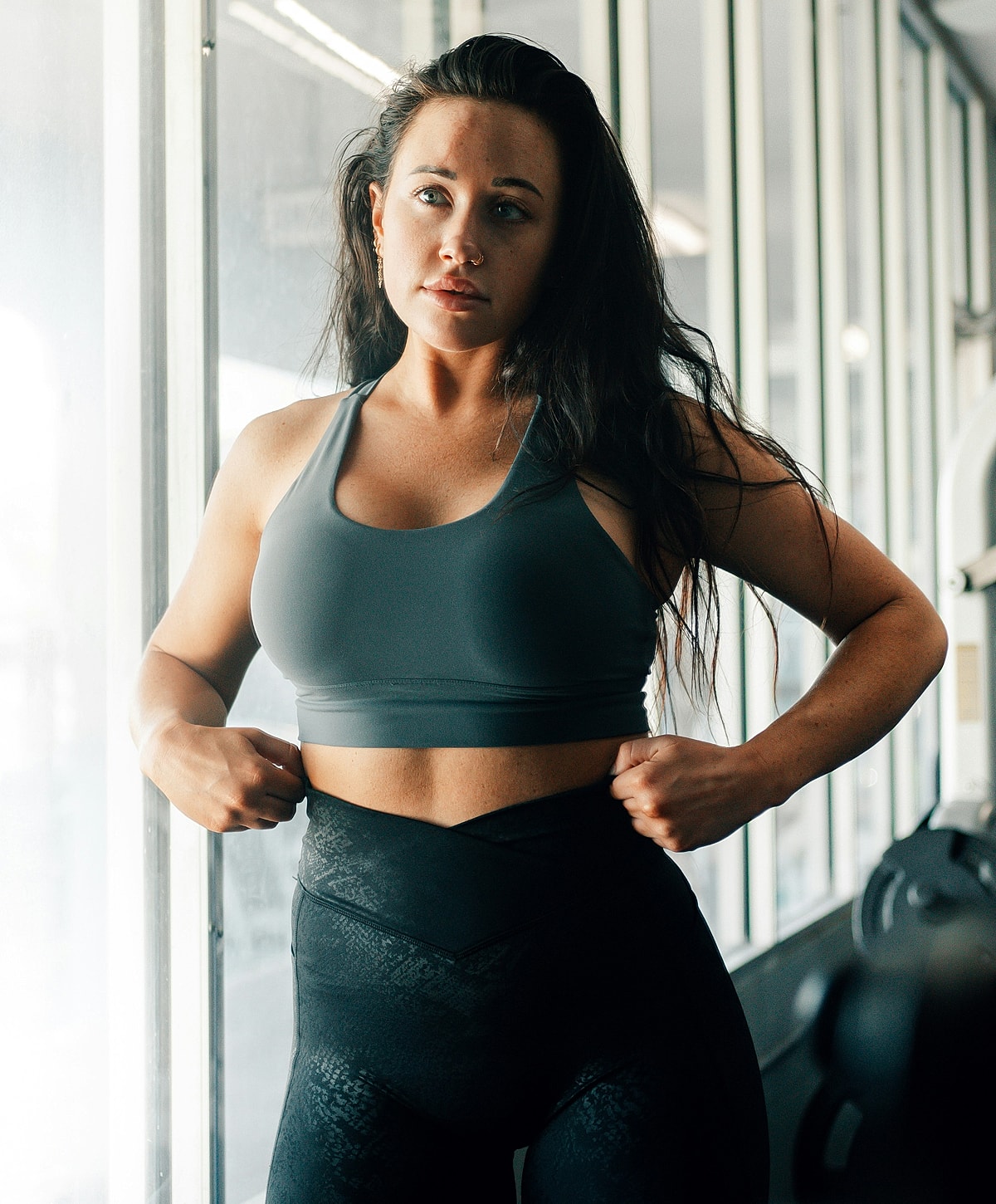 Woman in athletic wear at the gym.